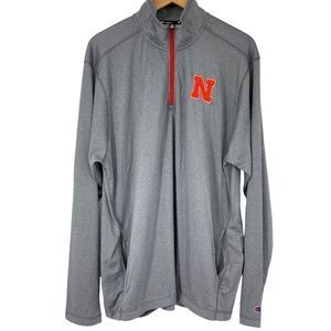 Champion 1/4 Zip knit top 2XL Nebraska Huskers Shirt Athletic Mens 3699 Pullover